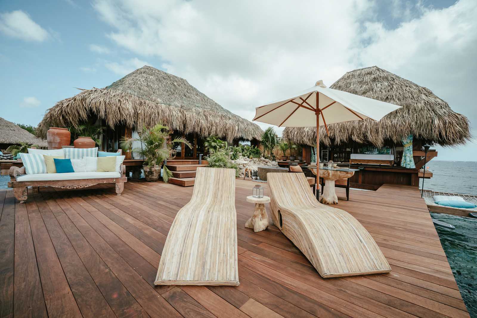 Plunge pool at one of the Caribbean overwater bungalows