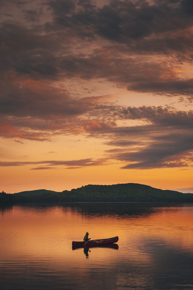 canoe at Algonquin Provincial Park in summer