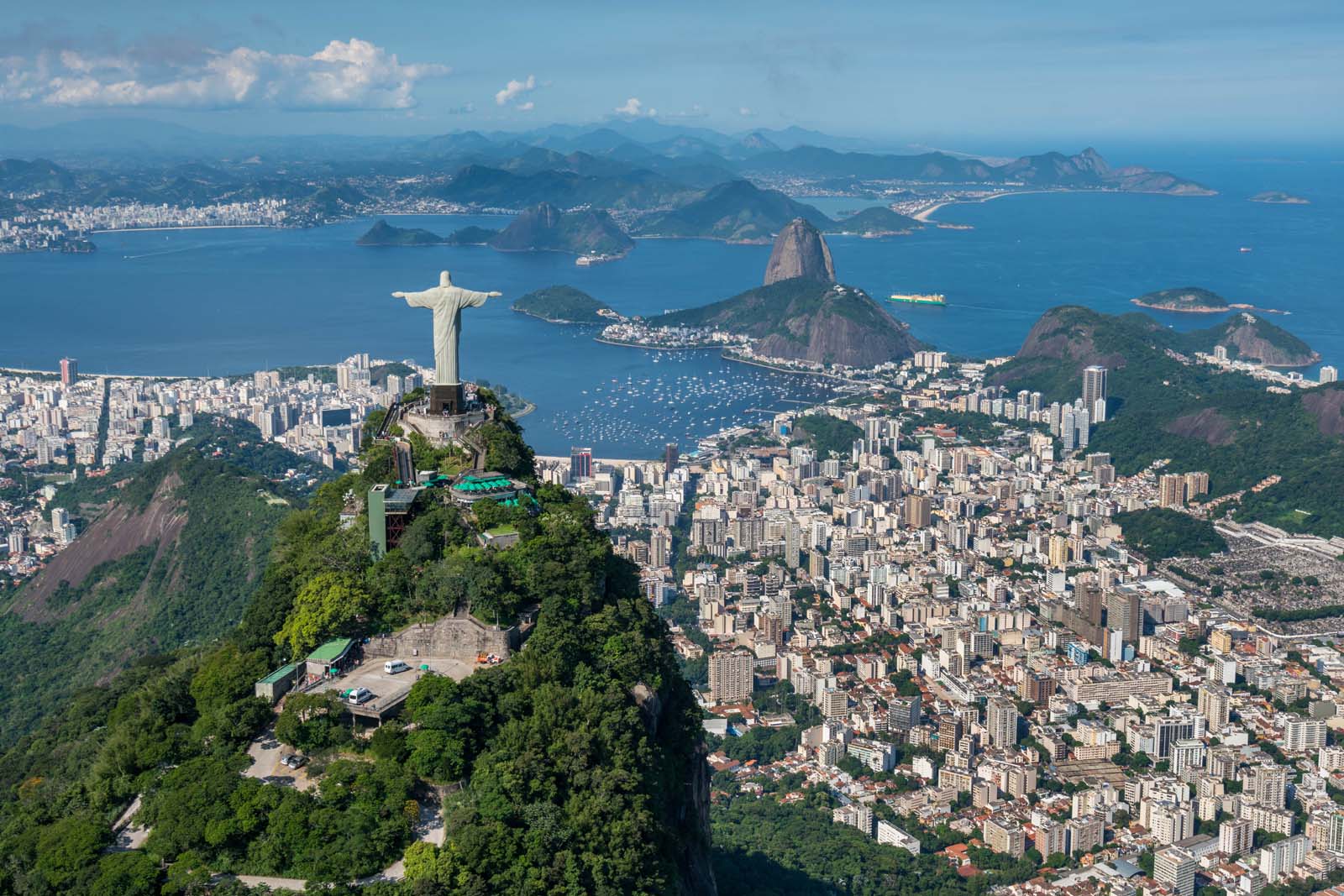 Christ the Redeemer statue overlooking Rio de Janeiro from Corcovado
