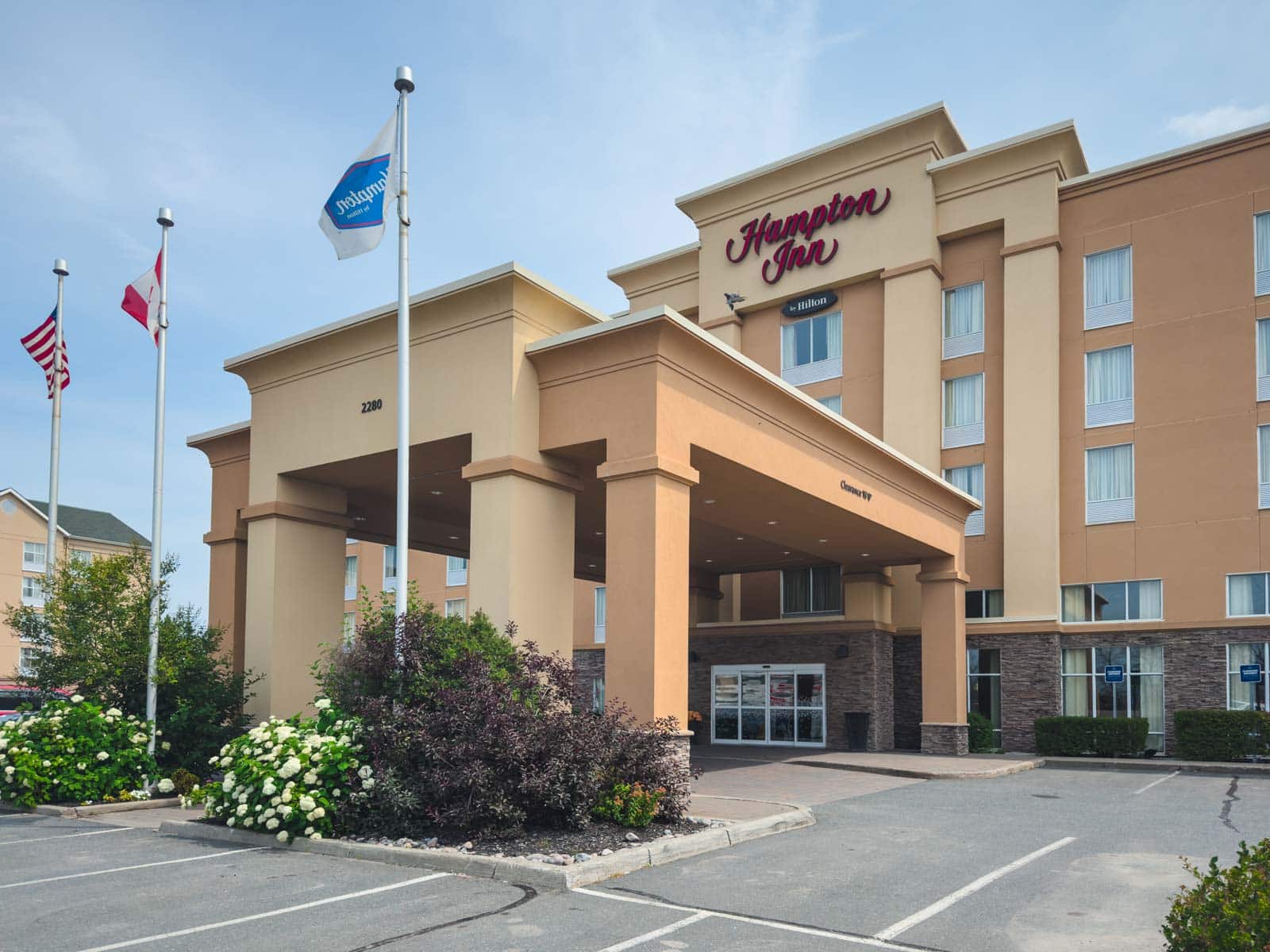Exterior of Hampton Inn by Hilton Sudbury with free breakfast and indoor pool