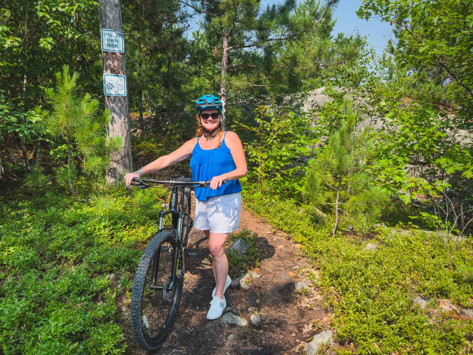 Mountain Biking on the trails at Kivi Park in Greater Sudbury