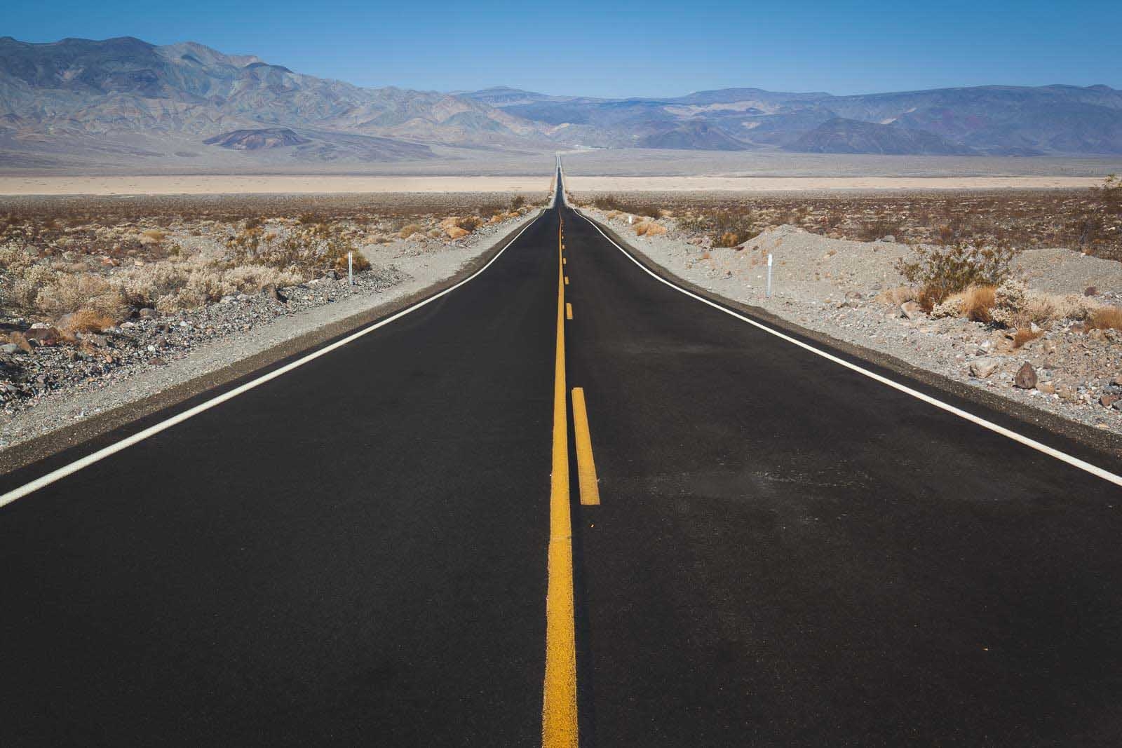 The geometric salt flats of Badwater Basin, the lowest point in North America, at Death Valley National Park.