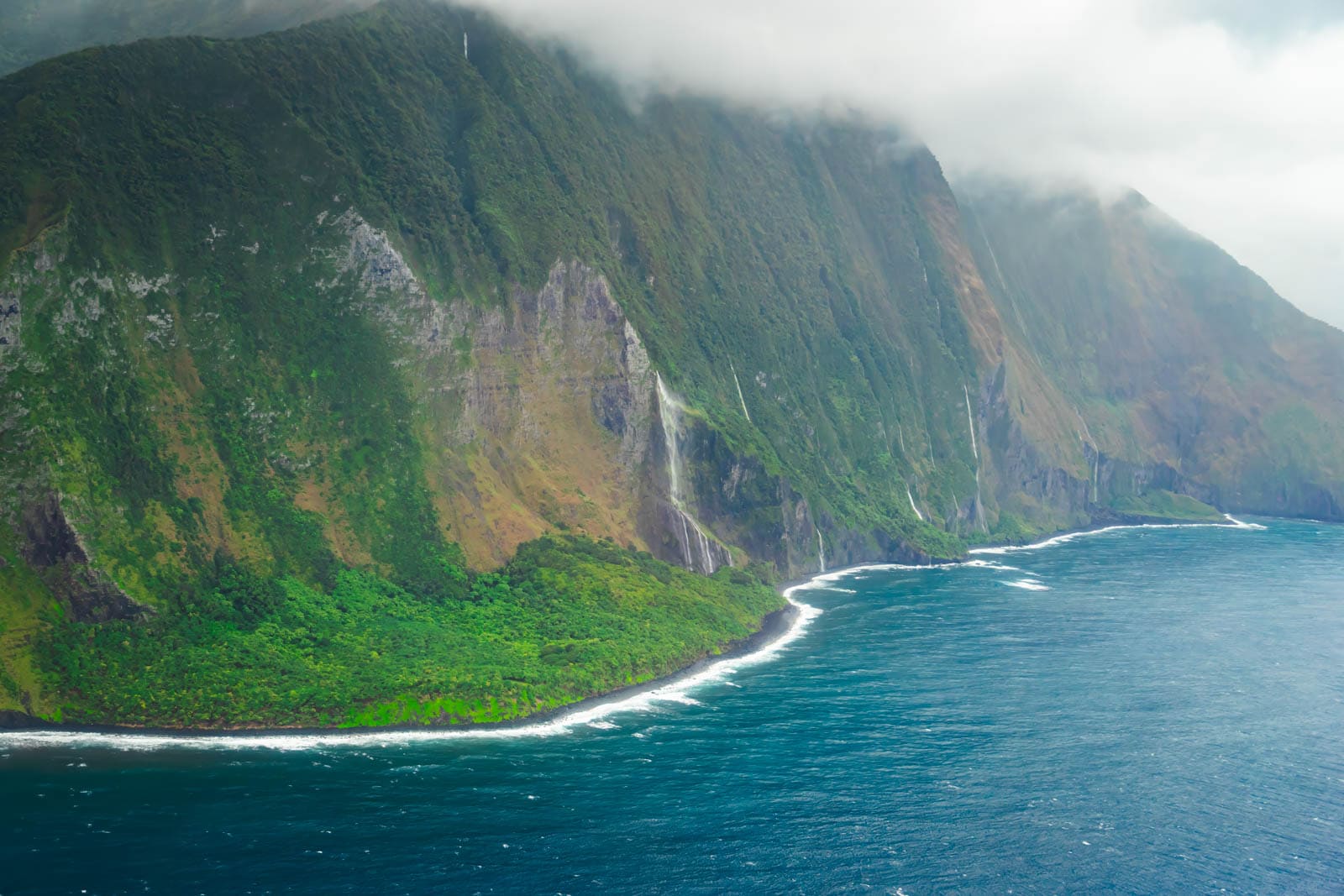 Na Pali Coast view of Kauai, Hawaii from our helicopter tour