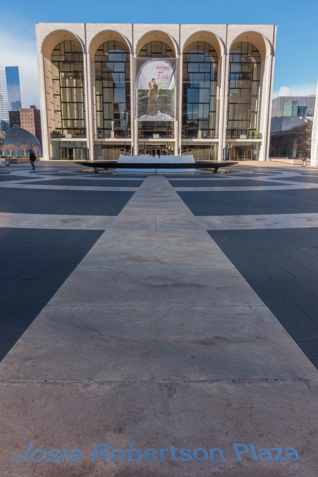 The outside of the New York City Ballet at Lincoln Center