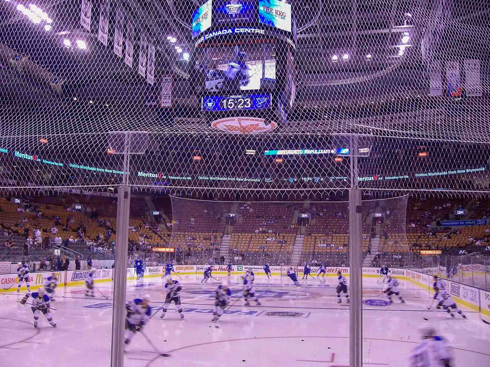 Taking in a Toronto Maple Leafs hockey game at the Scotia Bank Arena