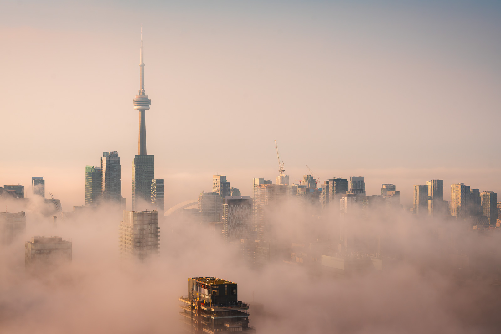 Sunrise view of Toronto from our condo balcony 