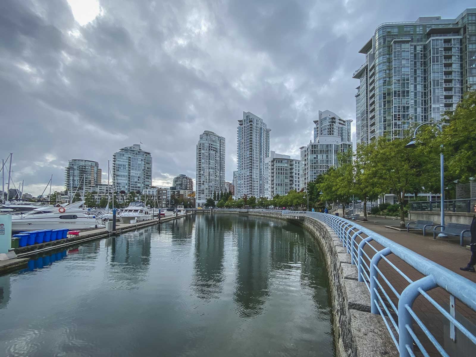 Dave and Deb walking along the Yaletown Seawall in Vancouver