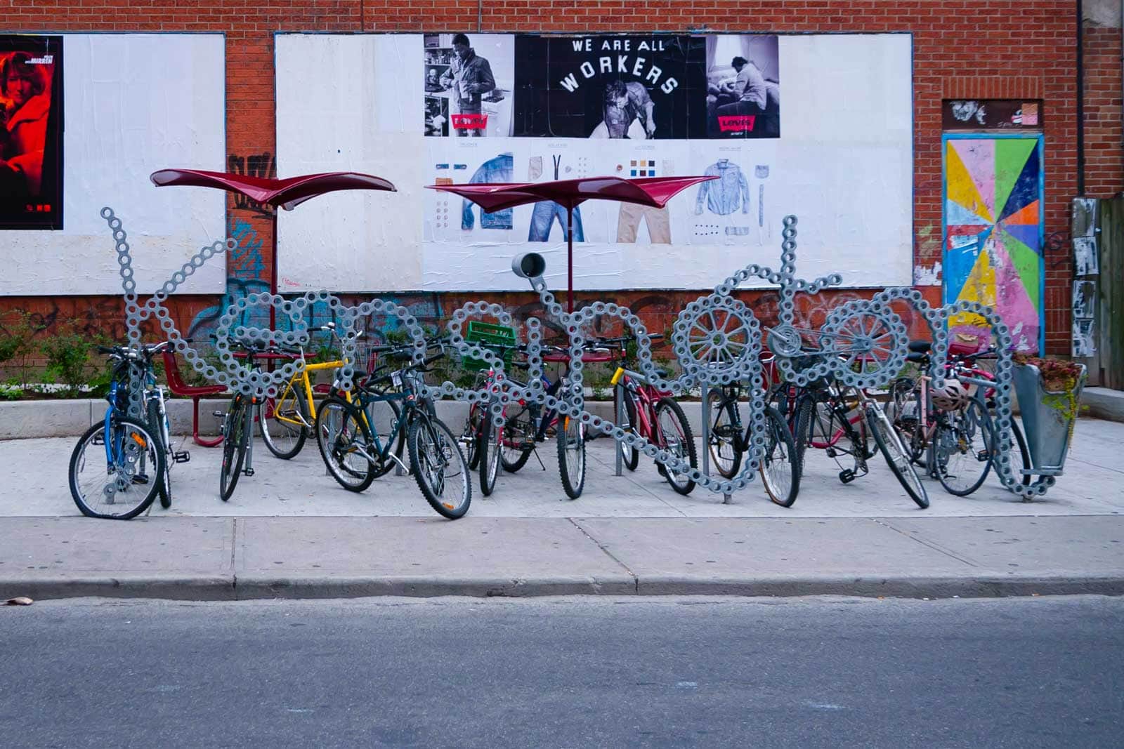 The Kensington Sign at the entrance of the vibrant Kensington Market neighbourhood in Toronto.