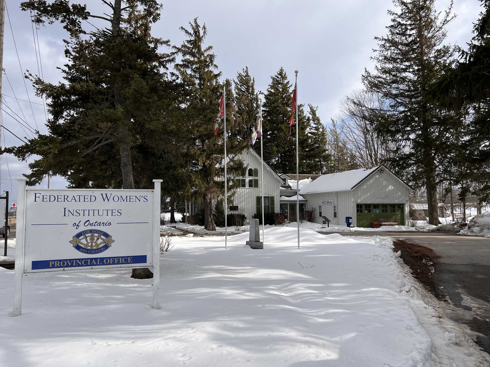 The entrance to The Federated Women's Institutes of Ontario at The Erland Lee Museum
