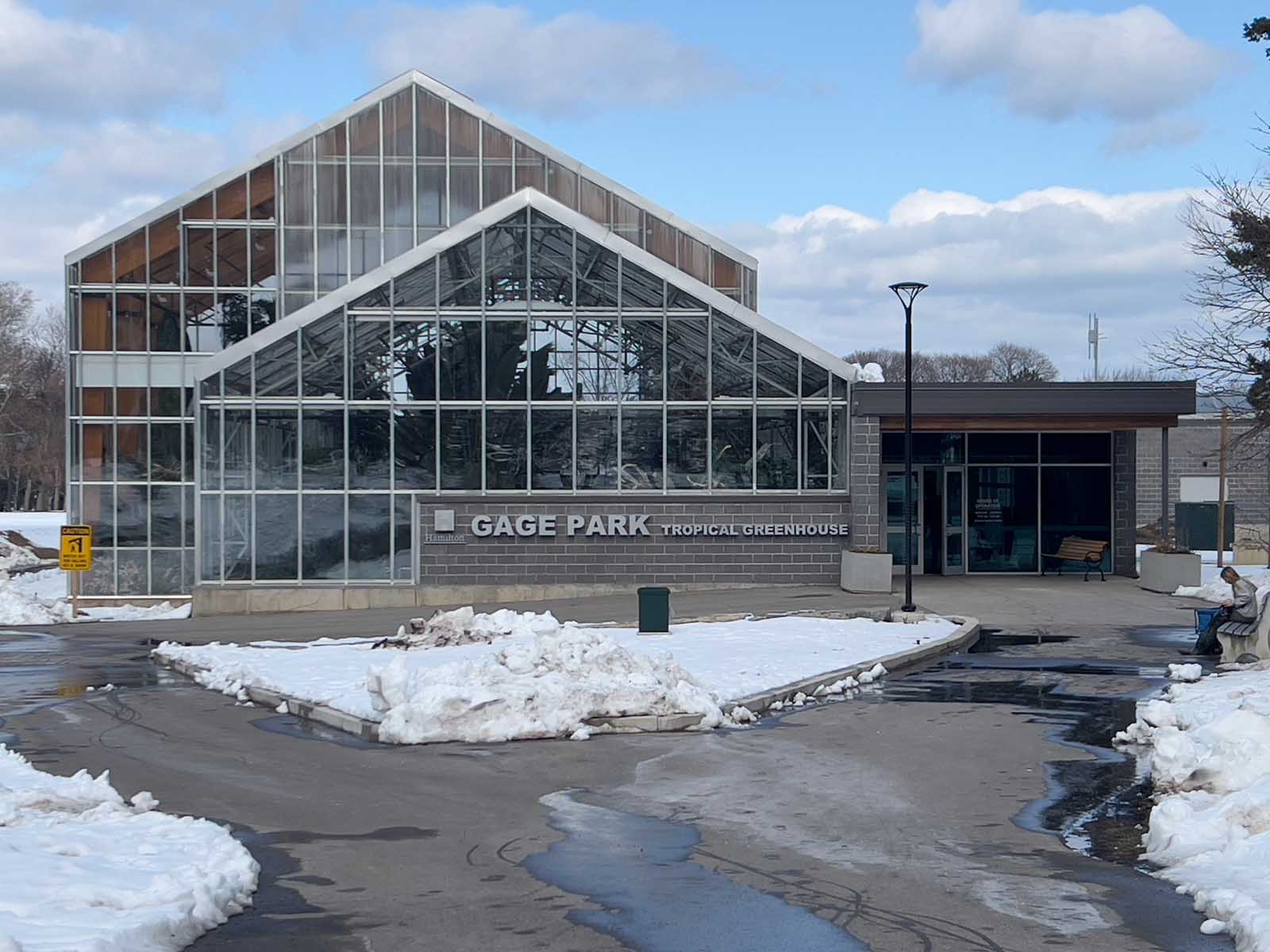 The Gage Park tropical greenhouse in fall